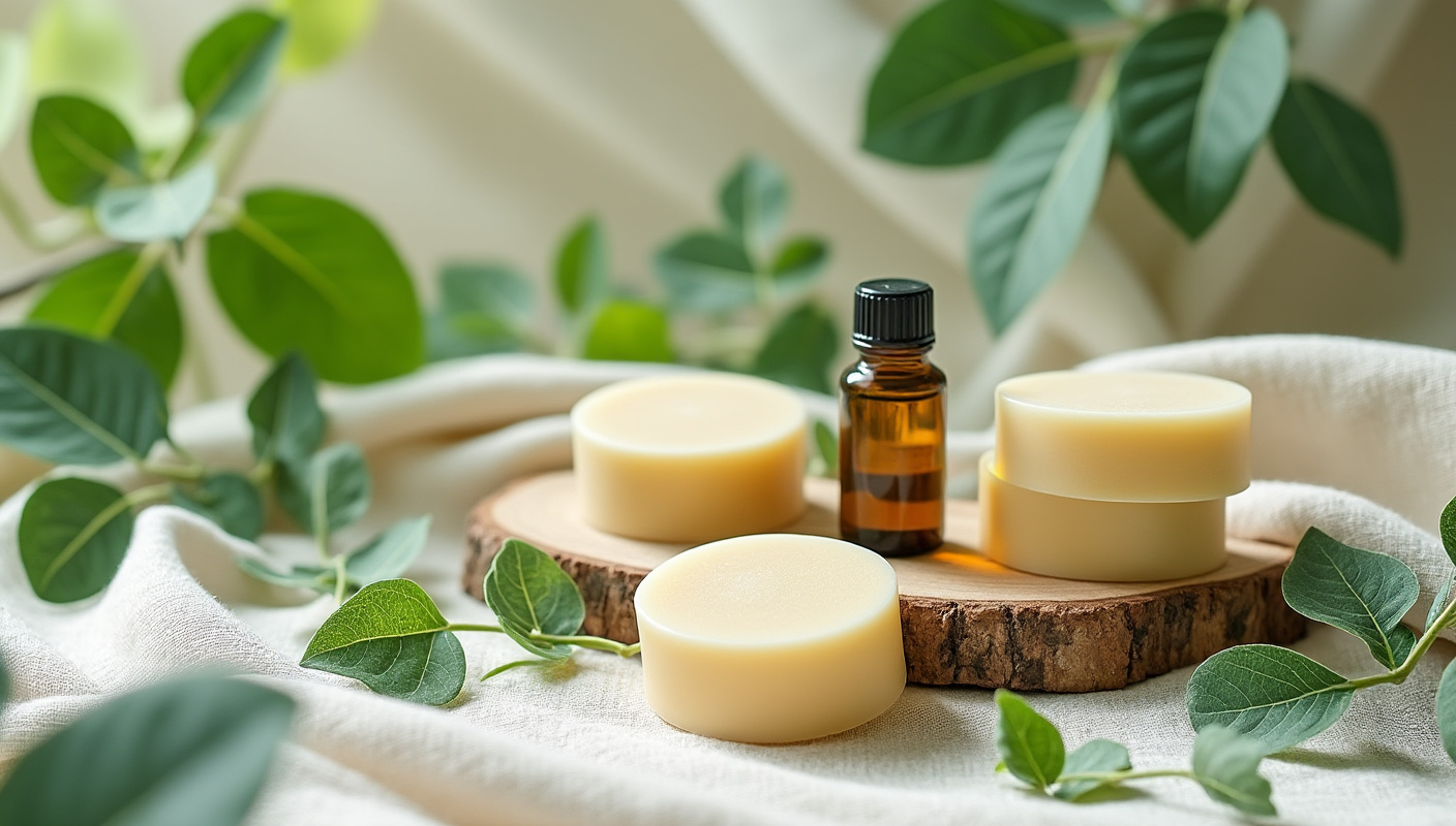Vegane Naturkosmetik-Shampoo-Bars mit Pflanzenölen